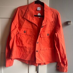 Cabi medium M orange pleated swing utility jacket